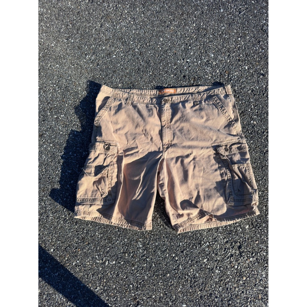 Lee Dungarees Mens Tan Khaki Cargo Shorts Multi Pocket Relaxed Fit Size 38